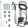 VEVOR Stand Airless Paint Sprayer, 900W, 3300PSI High Pressure Airless Sprayer, Cleaning Brush, Hose, Extension Rod, Nozzles, Electric Spray Paint Machine for Interior or Exterior of House, Fence(650W Wheeled-Airless Paint Sprayer)