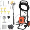 VEVOR Stand Airless Paint Sprayer, 900W, 3300PSI High Pressure Airless Sprayer, Cleaning Brush, Hose, Extension Rod, Nozzles, Electric Spray Paint Machine for Interior or Exterior of House, Fence(900W Wheeled-Airless Paint Sprayer)