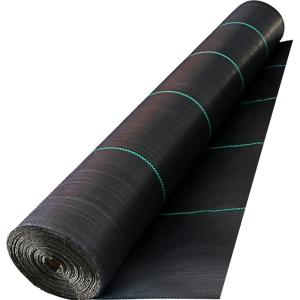 Happybuy 6x300ft Premium Weed Barrier Landscape Fabric Heavy Duty 2.4OZ, Woven Weed Control Fabric, High Permeability Good for Flower Bed, Geotextile Fabric Underlayment, Driveway Fabric Ground Cover(13FTx60FT-5OZ)
