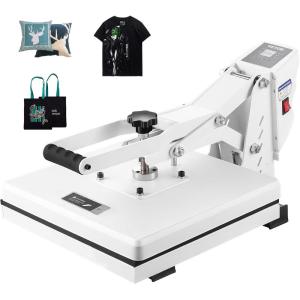 VEVOR 15×15 Heat Press Machine 8 in 1 Combo with 30 OZ Tumbler Press & Hat Press, Slide Out Heat Press Sublimation Machine for T-Shirts, Hats Caps Tumblers Glass Cans Mugs, and Plates (Light Green)(15 x 15-White)