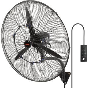 VEVOR 18 Inch Wall Mount Fan, 3-speed IP44 Waterproof Fan, Max. 4150 CFM Wall Mounted for Outdoor, Commercial, Residential, Greenhouse, Workshop, Patio, Black, ETL Listed(30 Inch)