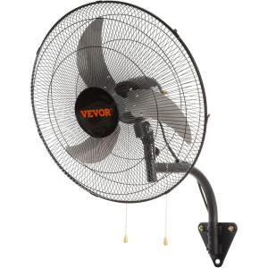 VEVOR 18 Inch Wall Mount Fan, 3-speed IP44 Waterproof Fan, Max. 4150 CFM Wall Mounted for Outdoor, Commercial, Residential, Greenhouse, Workshop, Patio, Black, ETL Listed(20 Inch)