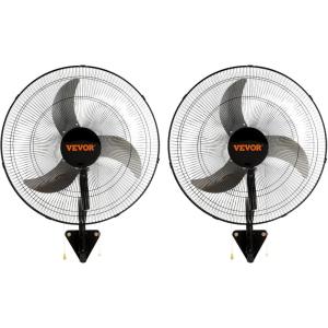 VEVOR 18 Inch Wall Mount Fan, 3-speed IP44 Waterproof Fan, Max. 4150 CFM Wall Mounted for Outdoor, Commercial, Residential, Greenhouse, Workshop, Patio, Black, ETL Listed(20 Inch 2 Pack)