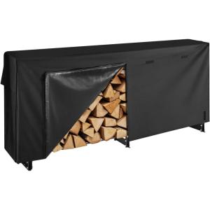 VEVOR 8.5FT Outdoor Firewood Rack with Cover, 102×14.2×46.1 in, Heavy Duty Firewood Holder & 600D Oxford Waterproof Cover for Fireplace, Patio, Indoor/Outdoor Log Storage Rack for 1/2 Cord of Firewood(8.4 FT)