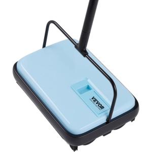 VEVOR Carpet Sweeper, 7.87 in Sweeping Paths, Floor Sweeper Manual Non Electric, 300 ml Dustbin Capacity with Comb for Home Office Rugs Hardwood Surfaces Wood Floors Laminate, Cleans Dust Pet Hair(Blue)