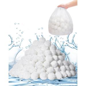 VEVOR Pool Filter Balls for Sand Filter, 4 lbs, Filter Balls Replace Pool Filter Sand, Reusable Blue Polyester Fiber Filter Media with Wash Bag, for Swimming Pool Aquarium Tank Above Ground Pool(White)