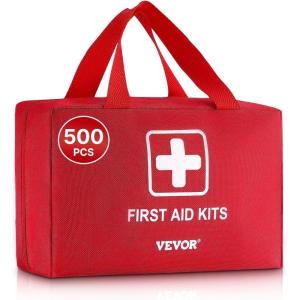 VEVOR Professional 500-Piece First Aid Kit | All-Hazard Emergency Medical Supplies for Outdoor, Home & Car | Durable 600D Nylon Bag(500 Pieces)