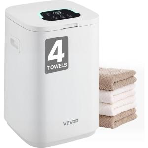 VEVOR Towel Warmer Bucket, 20L Large Towel Warmer for Bathroom, Auto Shut Off Towel Heater Fits up to Two 40″x70″ Oversized Towels, Bathrobes, Blankets, 4-Level Timer Towel Warmer Ideal for Spa, Gray(White Lip)