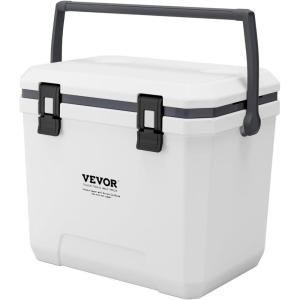 VEVOR Ultra-Light Hard Cooler, Ice Retention Cooler with Heavy Duty Handle, Ice Chest Lunch Box for Camping, Travel, Outdoor, Keeps Cool for up to 6 Days, 30% Lighter Than Rotomolded Coolers(38 QT without wheels)