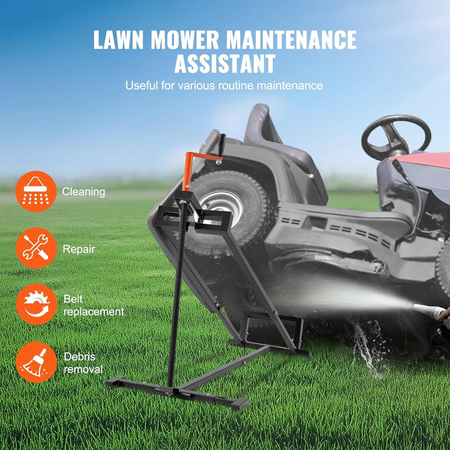 image:imageHappybuy Ride on Lawn Mower Lift Jack 880 Lbs Weight Capacity Telescopic Maintenance Jack with Crank Handle amp Power Tool Handle Black