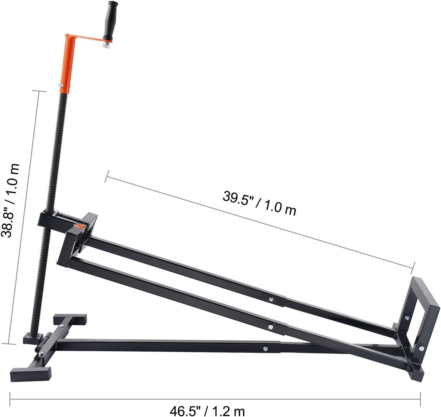 image:imageHappybuy Ride on Lawn Mower Lift Jack 880 Lbs Weight Capacity Telescopic Maintenance Jack with Crank Handle amp Power Tool Handle Black