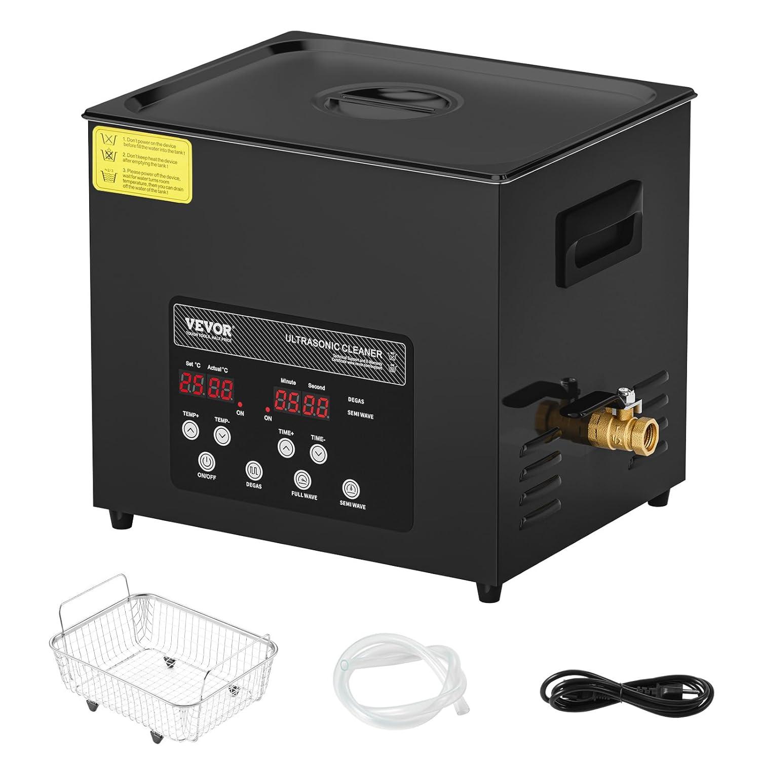 image:imageVEVOR 10L Ultra Sonic Cleaner 240W Digital Ultrasonic Cleaning Machine with Gentle Mode amp Upgraded Degassing 40kHz Industrial Ultrasound Cleaner with Heater amp Timer for Retainer Jewelry Tools10L