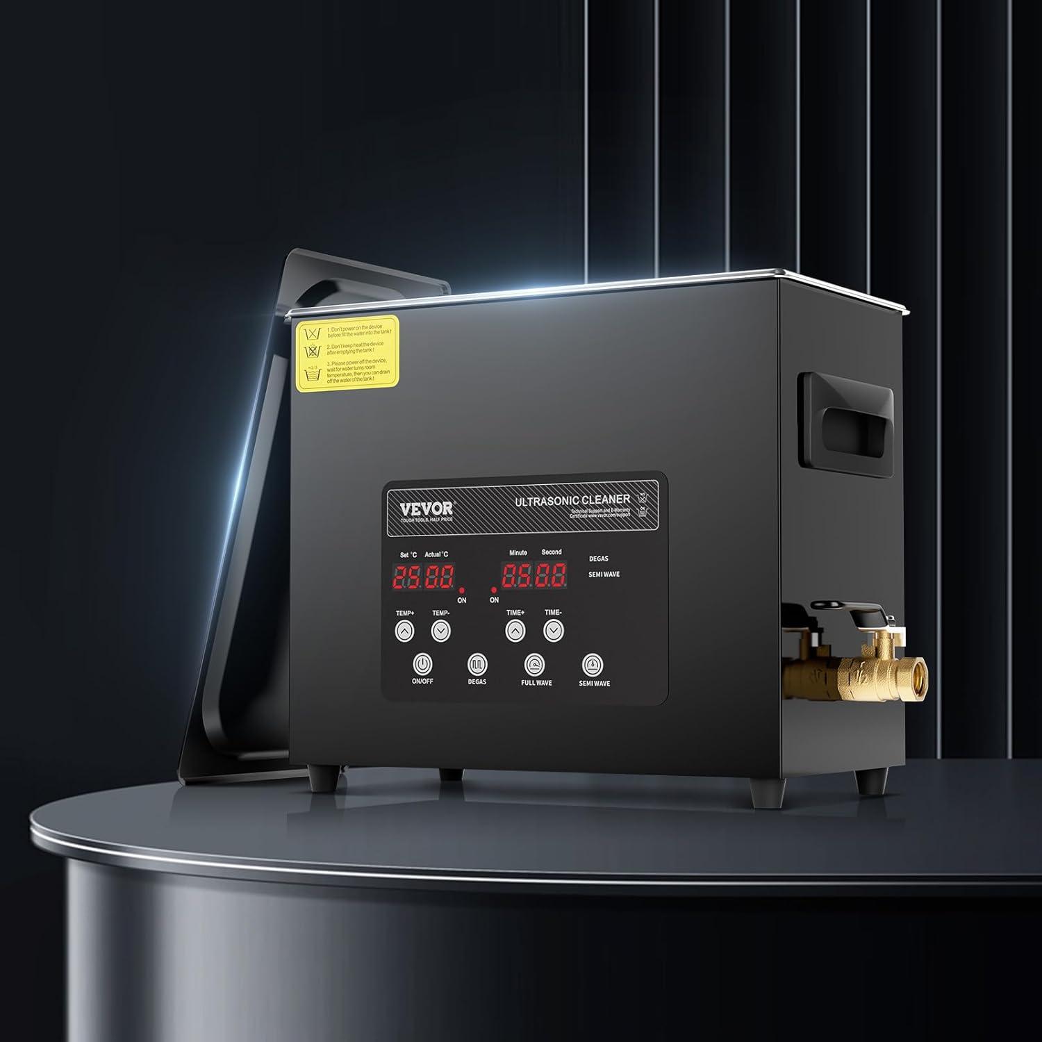 image:imageVEVOR 10L Ultra Sonic Cleaner 240W Digital Ultrasonic Cleaning Machine with Gentle Mode amp Upgraded Degassing 40kHz Industrial Ultrasound Cleaner with Heater amp Timer for Retainer Jewelry Tools6L