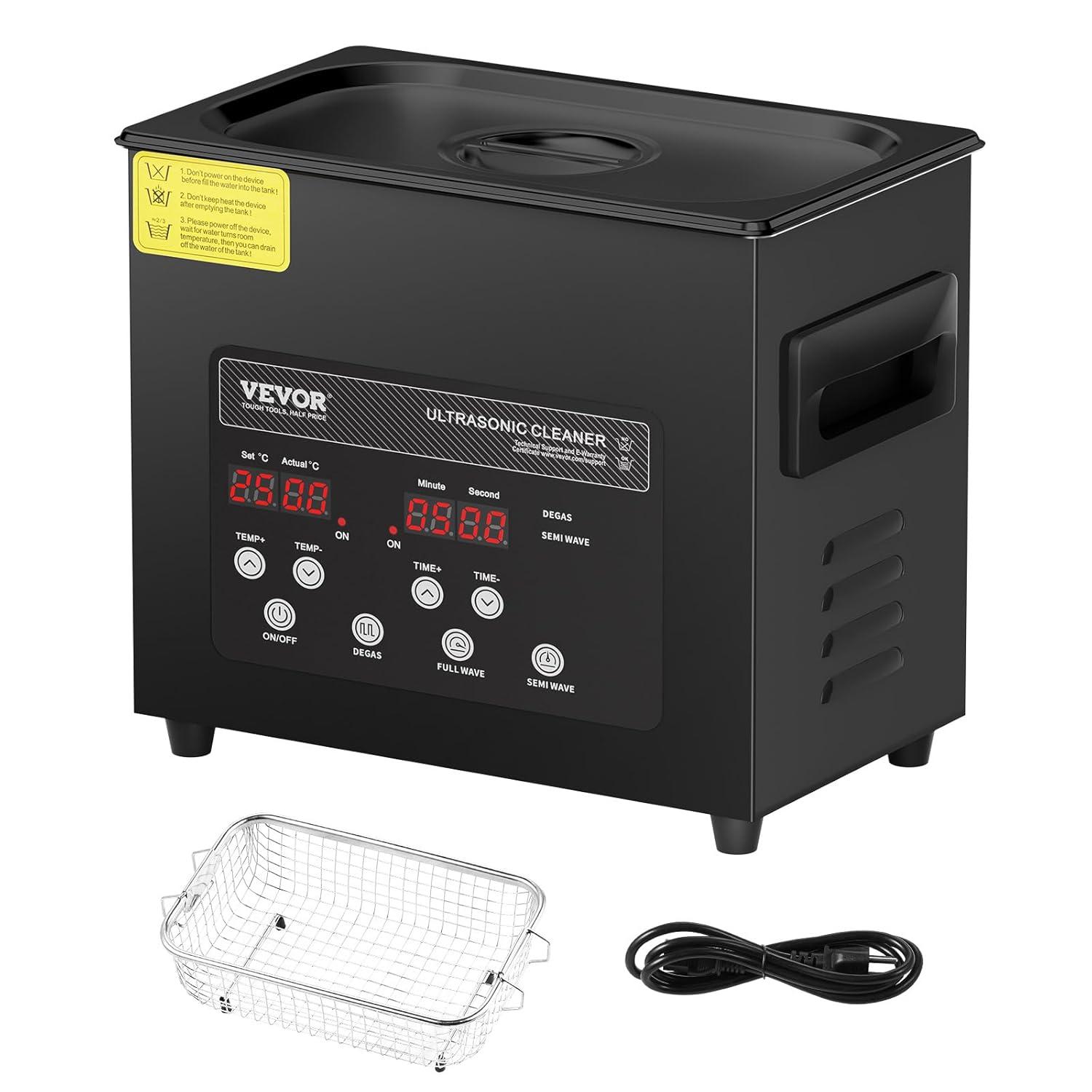 image:imageVEVOR 10L Ultra Sonic Cleaner 240W Digital Ultrasonic Cleaning Machine with Gentle Mode amp Upgraded Degassing 40kHz Industrial Ultrasound Cleaner with Heater amp Timer for Retainer Jewelry Tools3L