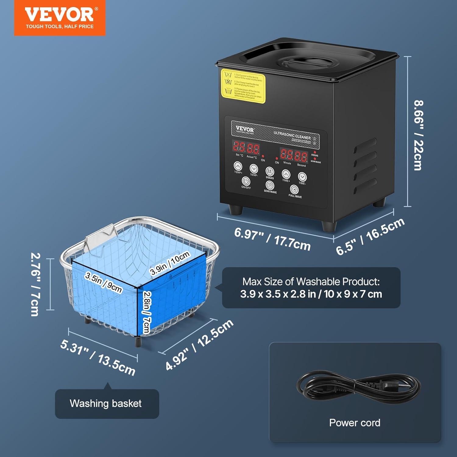 image:imageVEVOR 10L Ultra Sonic Cleaner 240W Digital Ultrasonic Cleaning Machine with Gentle Mode amp Upgraded Degassing 40kHz Industrial Ultrasound Cleaner with Heater amp Timer for Retainer Jewelry Tools2L