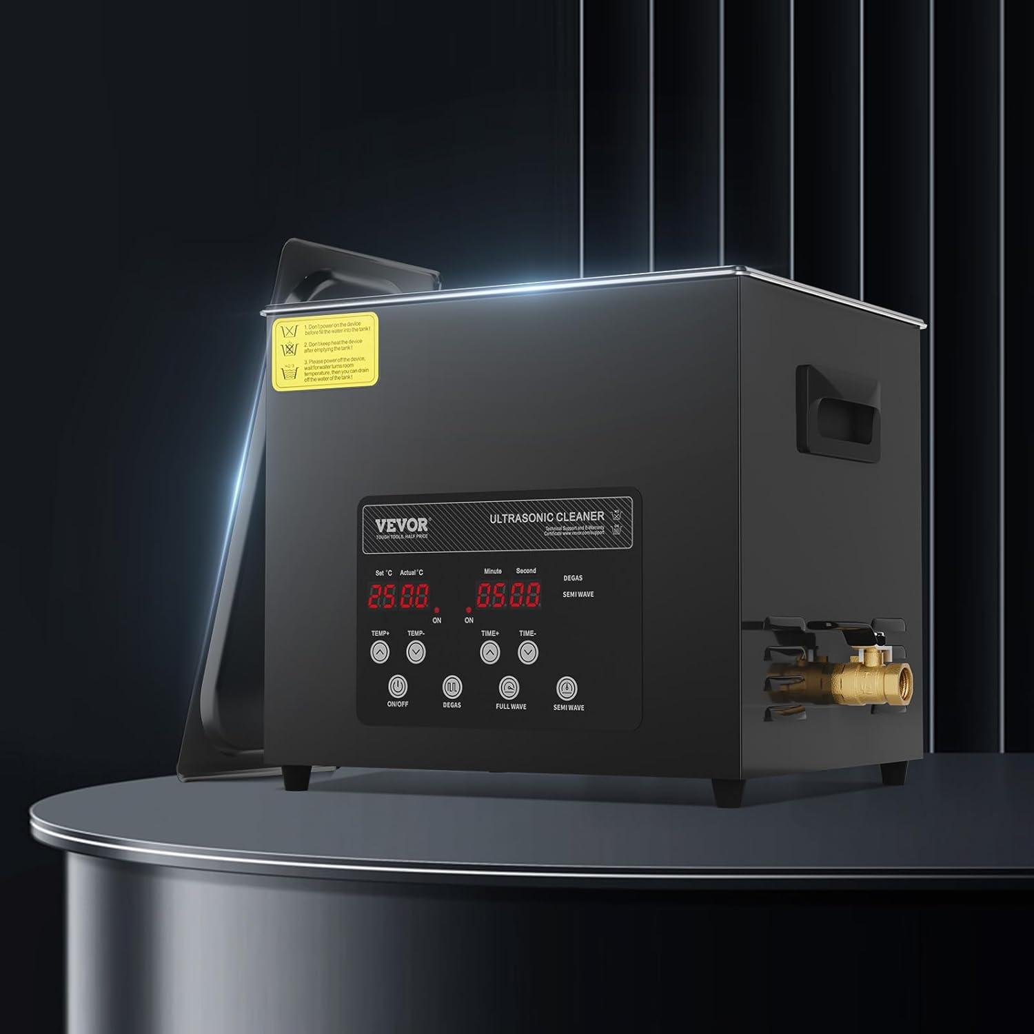image:imageVEVOR 10L Ultra Sonic Cleaner 240W Digital Ultrasonic Cleaning Machine with Gentle Mode amp Upgraded Degassing 40kHz Industrial Ultrasound Cleaner with Heater amp Timer for Retainer Jewelry Tools10L
