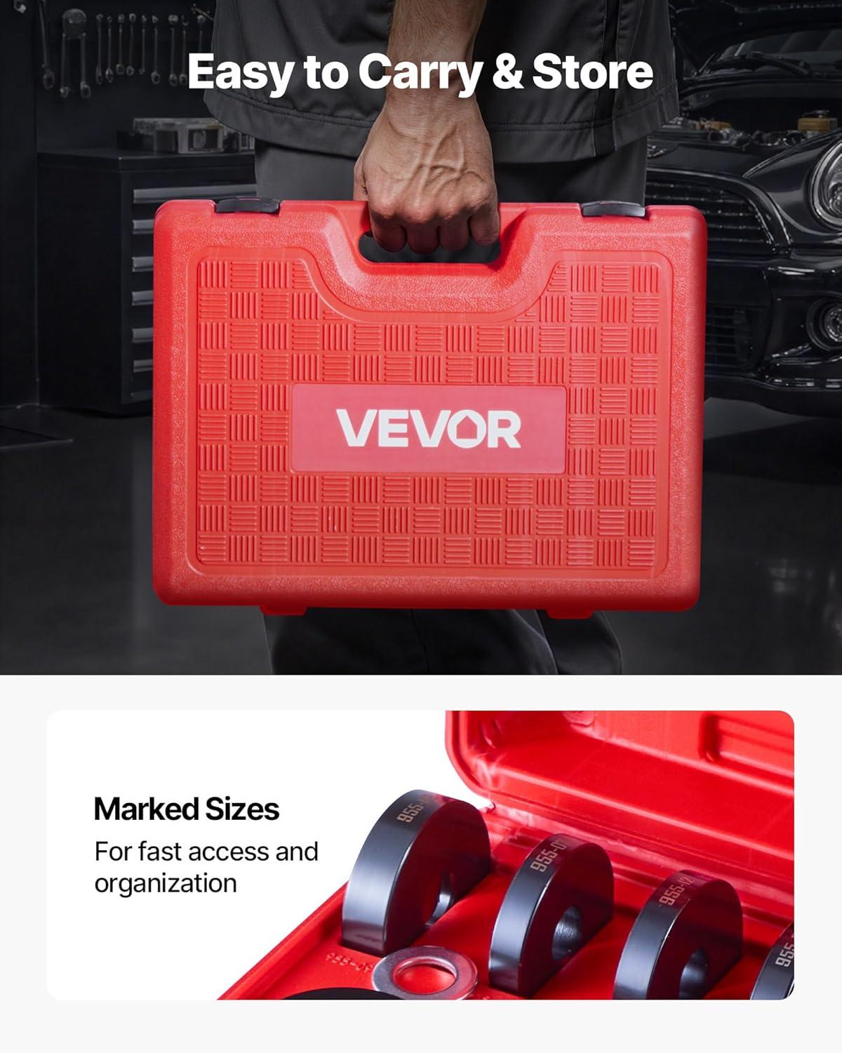 image:imageVEVOR 10pcs Ball Joint Press amp 24pcs Wheel Bearing Race and Seal Driver Set with 13 Bushings CFrame and Sleeves 2 in 1 Bearing Press Kit Heavy Duty Removal Installation SetBall Joint PressBearing Press