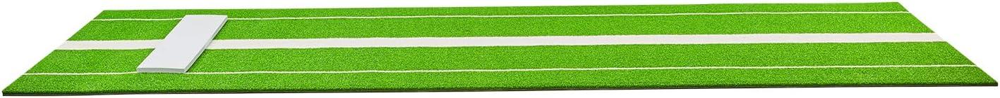 image:imageVEVOR 10x3ft SoftballBaseball Pitching Mat with Rubber Mound AntiFade Turf amp AntiSlip Foam Backing Portable Fastpitch Training Aid for IndoorOutdoor Practice RedGreenGreen