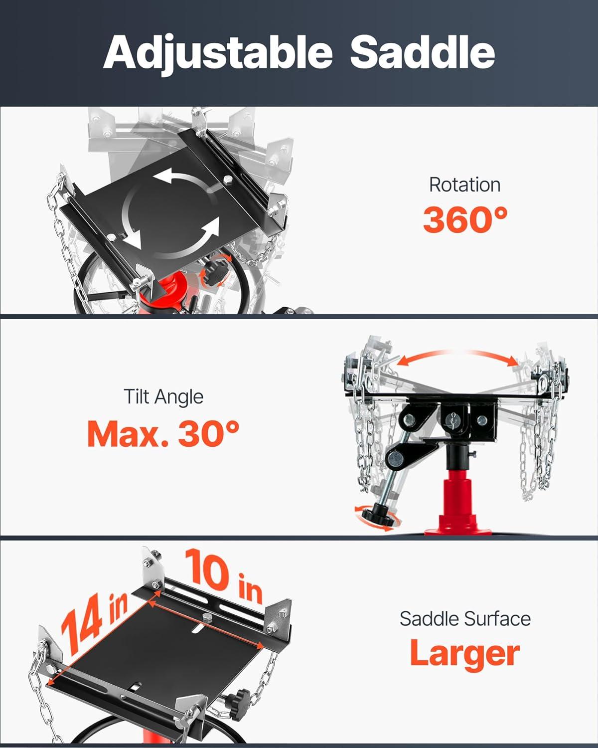 image:imageVEVOR 12Ton1100lbs Capacity Hydraulic Transmission Jack Car amp Truck Compatible 33567 Inch Lift Range 2Stage Jack Stand with Foot Pedal 360 Swivel Wheel RedTransmission Jack 1100lbs