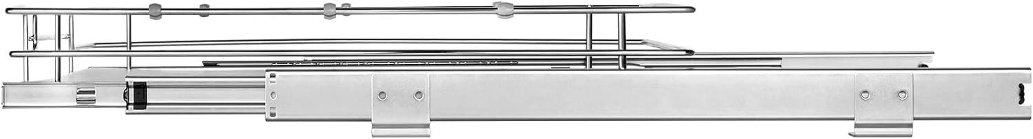 image:imageVEVOR 155 Wx21 Dx35 H Pull Out Cabinet Organizer Heavy Duty Slide Out Pantry Shelves ChromePlated Steel Roll Out Drawers Storage for Home Under Sink 17 Wx22 Dx7 H Install Size for Cabinet125Wx165D
