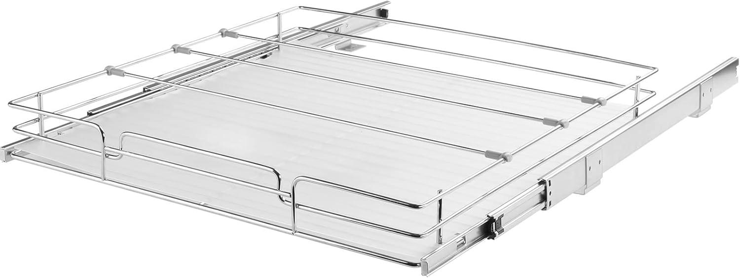 image:imageVEVOR 155 Wx21 Dx35 H Pull Out Cabinet Organizer Heavy Duty Slide Out Pantry Shelves ChromePlated Steel Roll Out Drawers Storage for Home Under Sink 17 Wx22 Dx7 H Install Size for Cabinet215 Wx21D