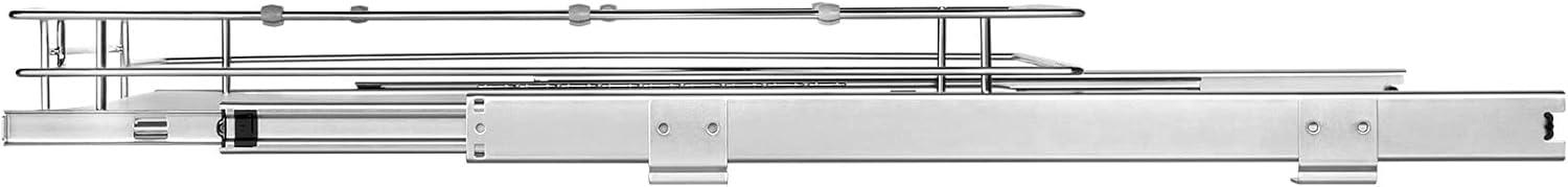 image:imageVEVOR 155 Wx21 Dx35 H Pull Out Cabinet Organizer Heavy Duty Slide Out Pantry Shelves ChromePlated Steel Roll Out Drawers Storage for Home Under Sink 17 Wx22 Dx7 H Install Size for Cabinet126Wx21D