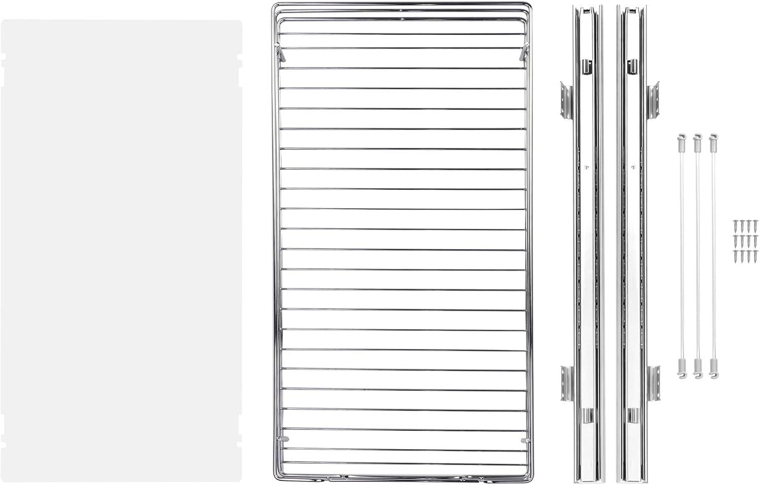 image:imageVEVOR 155 Wx21 Dx35 H Pull Out Cabinet Organizer Heavy Duty Slide Out Pantry Shelves ChromePlated Steel Roll Out Drawers Storage for Home Under Sink 17 Wx22 Dx7 H Install Size for Cabinet155 Wx21 D