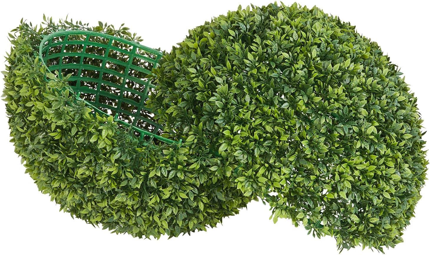 image:imageVEVOR 2 Pcs 20 Artificial Plant Topiary Ball Faux Boxwood Balls with 2 LED Light String AllYear Green Faux Plant Decorative Balls for Backyard BalconyGarden Wedding and Home Dcor23inchball