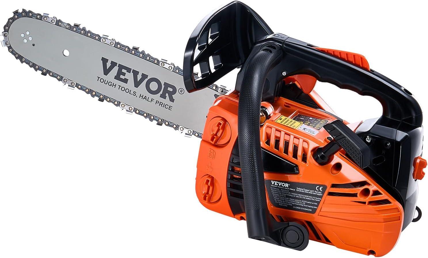image:imageVEVOR 20inch 62CC Gas Powered Chainsaw 38 HP 2 Stroke Engine Gas Power Chainsaws with NonSlip Handle Gas Chainsaws with Dual Fuel Tanks For Wood Cutting Tree Trimming and Land Clearing254CC 12inch