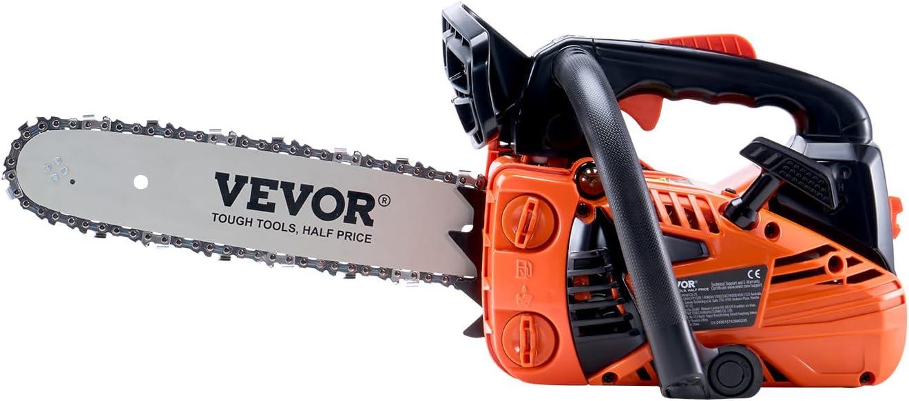 image:imageVEVOR 20inch 62CC Gas Powered Chainsaw 38 HP 2 Stroke Engine Gas Power Chainsaws with NonSlip Handle Gas Chainsaws with Dual Fuel Tanks For Wood Cutting Tree Trimming and Land Clearing254CC 12inch