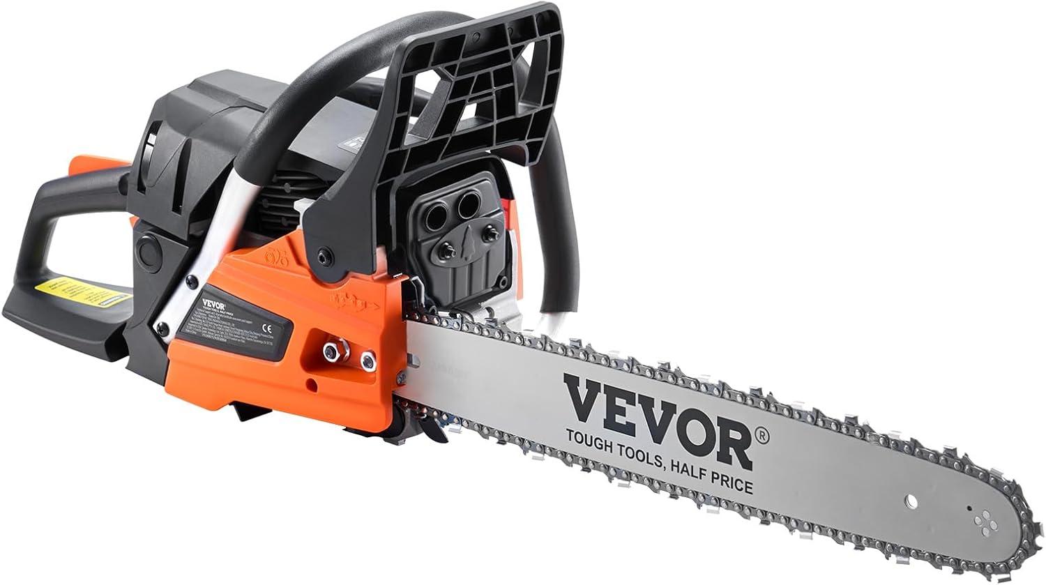 image:imageVEVOR 20inch 62CC Gas Powered Chainsaw 38 HP 2 Stroke Engine Gas Power Chainsaws with NonSlip Handle Gas Chainsaws with Dual Fuel Tanks For Wood Cutting Tree Trimming and Land Clearing52CC 18inch