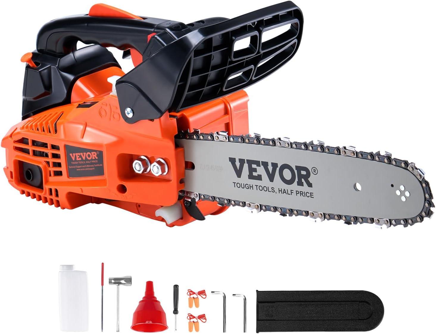 image:imageVEVOR 20inch 62CC Gas Powered Chainsaw 38 HP 2 Stroke Engine Gas Power Chainsaws with NonSlip Handle Gas Chainsaws with Dual Fuel Tanks For Wood Cutting Tree Trimming and Land Clearing254CC 12inch