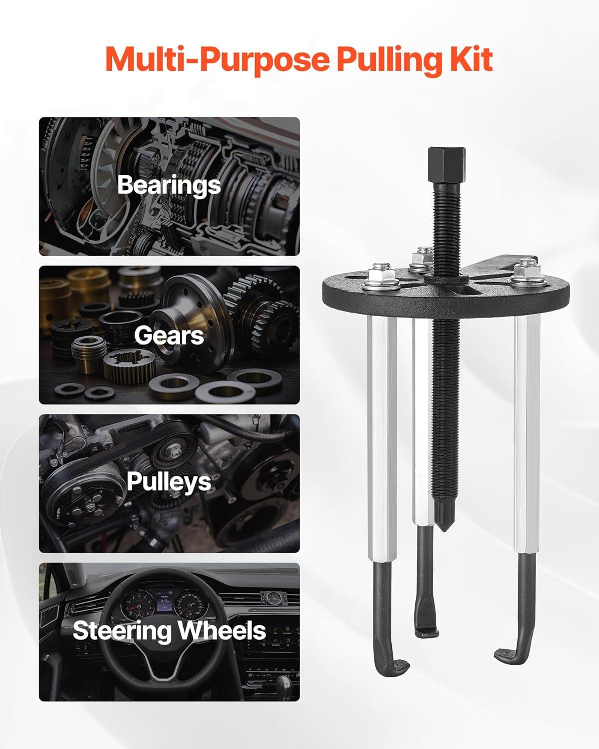 image:imageVEVOR 21in1 Bearing Puller Set 21 PCS 3Jaw Hook Puller for Internal External Bearings and Bearing Without Inner Shaft Multifunctional Bearing Removal Tool with Heavy Duty Portable Storage Case