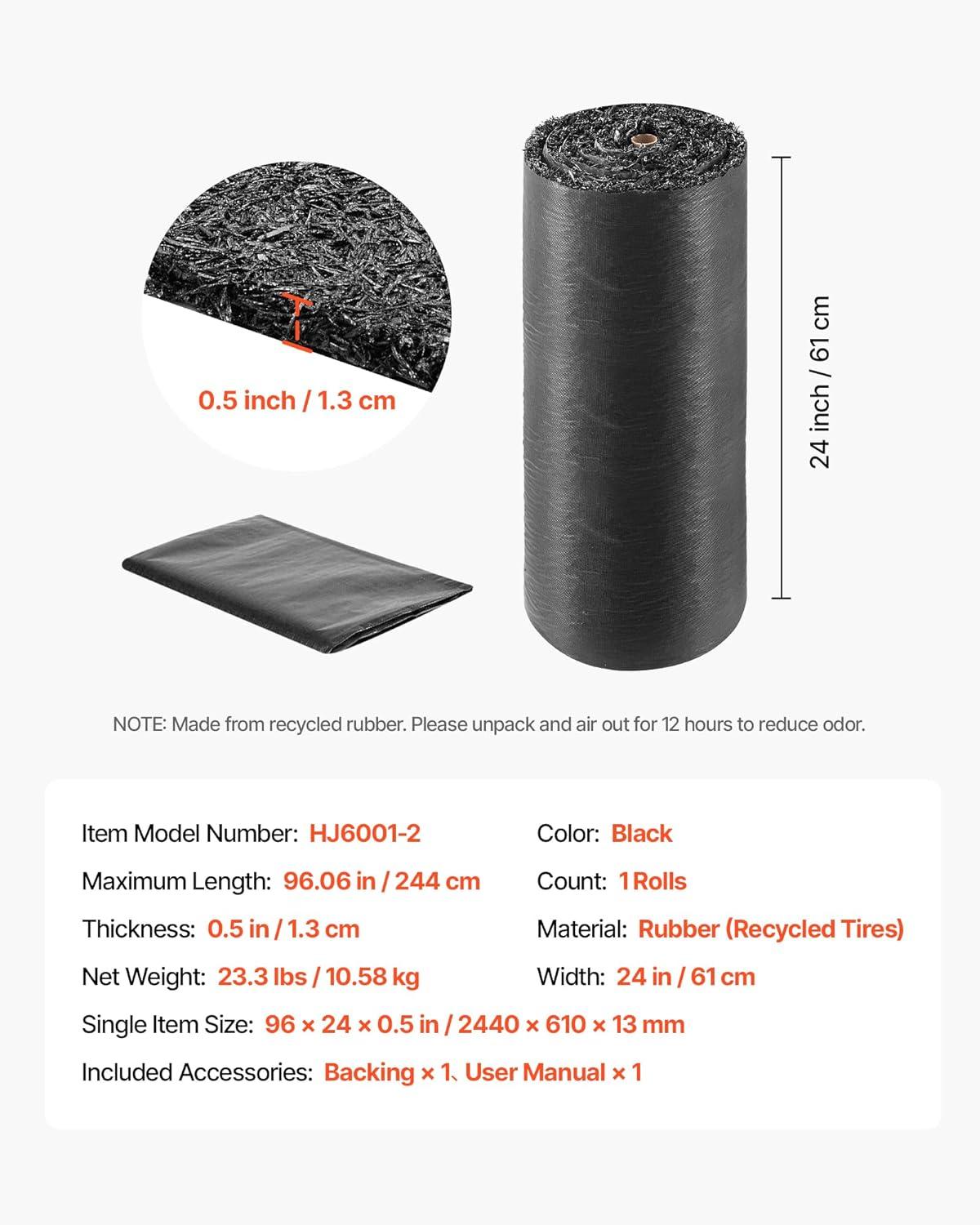 image:imageVEVOR 2Pack Recycled Rubber Mulch Mat 120 x 45 inPermanent Rubber Mulch for Landscaping Black Mulch Garden Edging Border for PlantsVegetables amp Flower Garden Barrier96 x 24 in
