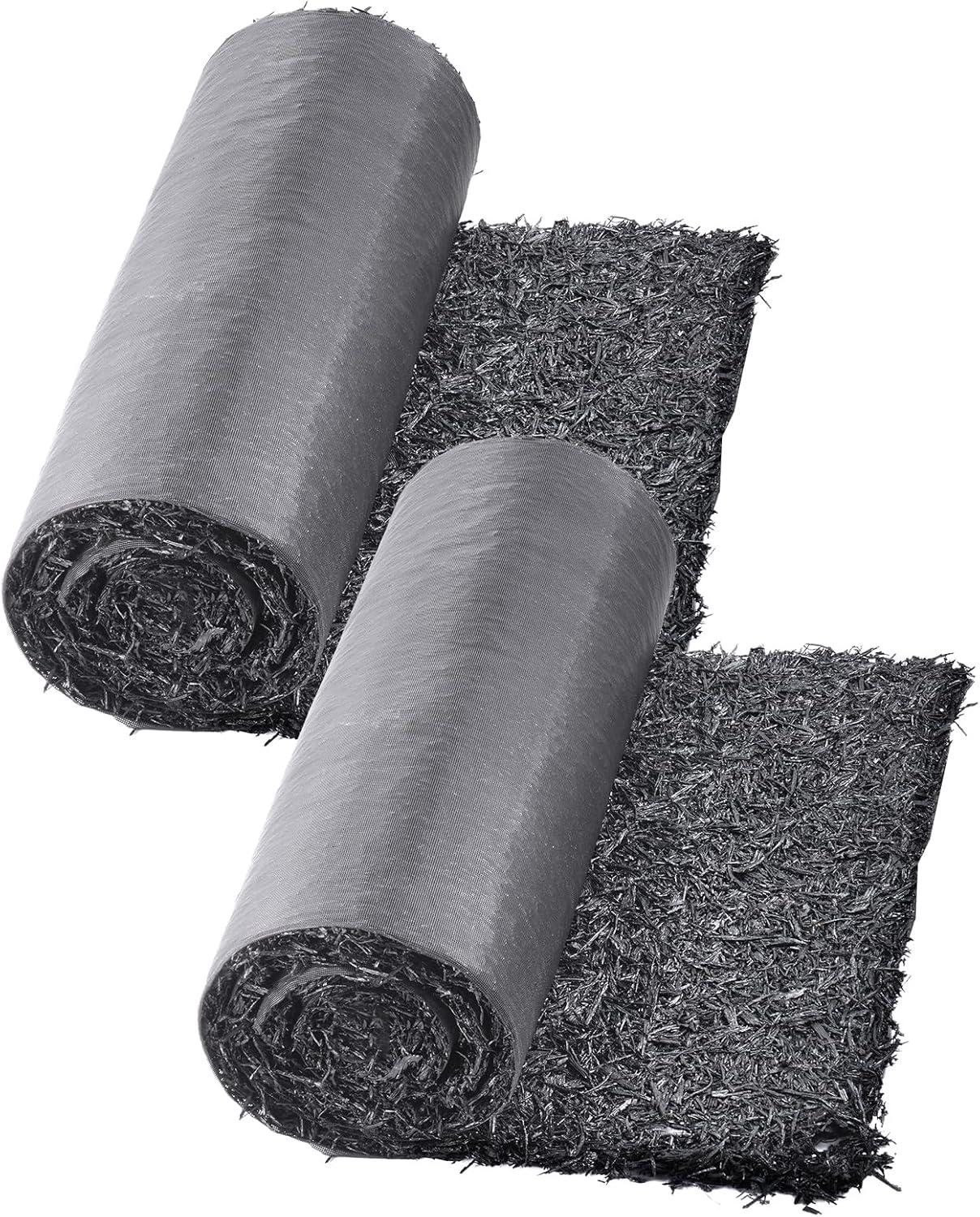 image:imageVEVOR 2Pack Recycled Rubber Mulch Mat 120 x 45 inPermanent Rubber Mulch for Landscaping Black Mulch Garden Edging Border for PlantsVegetables amp Flower Garden Barrier8 x 2
