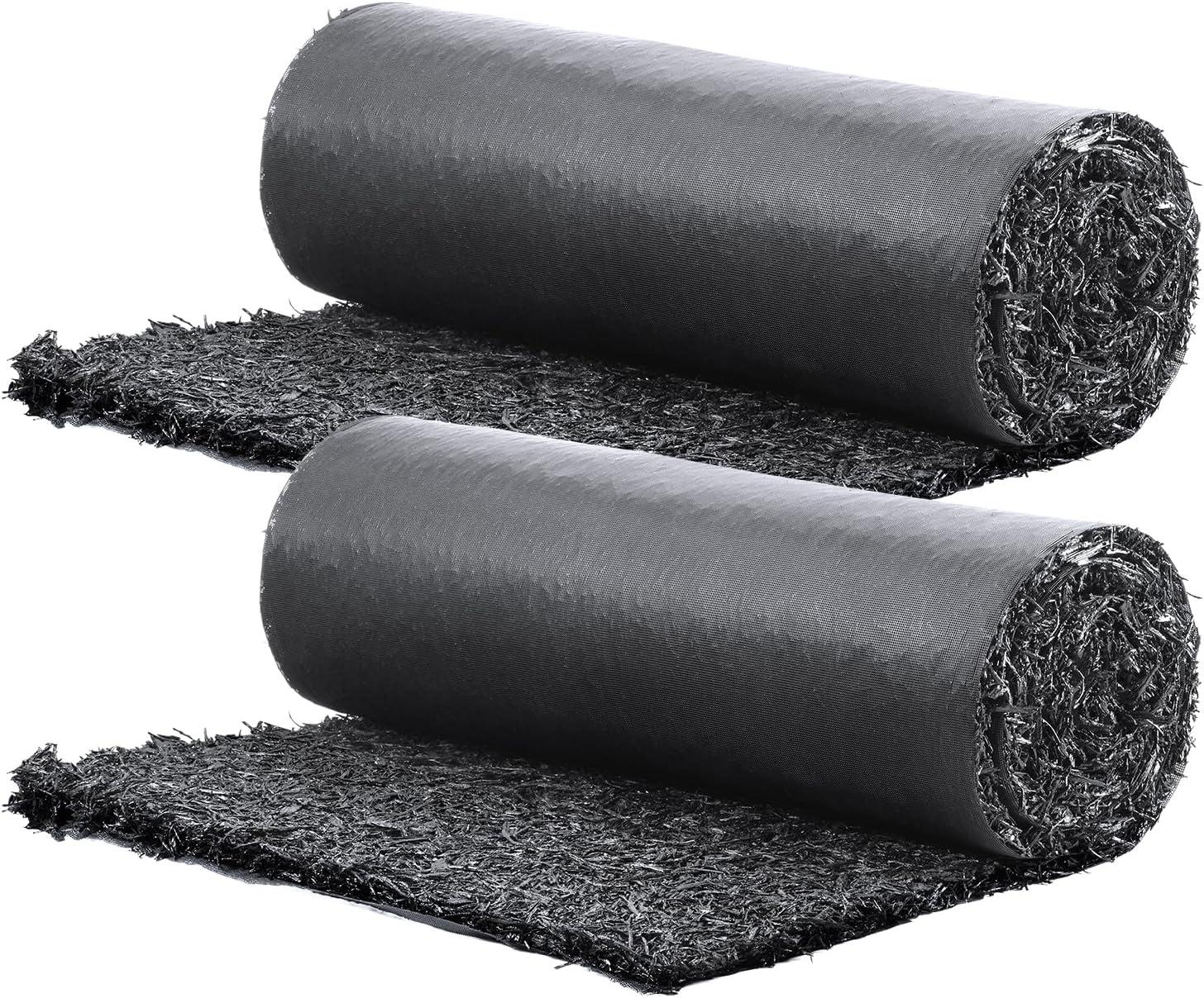 image:imageVEVOR 2Pack Recycled Rubber Mulch Mat 120 x 45 inPermanent Rubber Mulch for Landscaping Black Mulch Garden Edging Border for PlantsVegetables amp Flower Garden Barrier8 x 2
