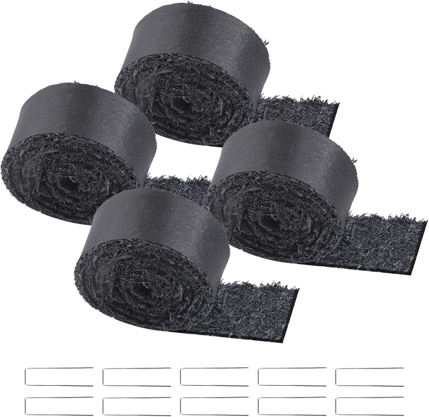 image:imageVEVOR 2Pack Recycled Rubber Mulch Mat 120 x 45 inPermanent Rubber Mulch for Landscaping Black Mulch Garden Edging Border for PlantsVegetables amp Flower Garden Barrier120 x 45 in