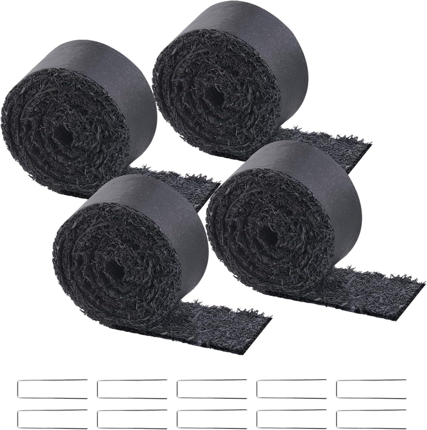 image:imageVEVOR 2Pack Recycled Rubber Mulch Mat 120 x 45 inPermanent Rubber Mulch for Landscaping Black Mulch Garden Edging Border for PlantsVegetables amp Flower Garden Barrier120 x 45 in