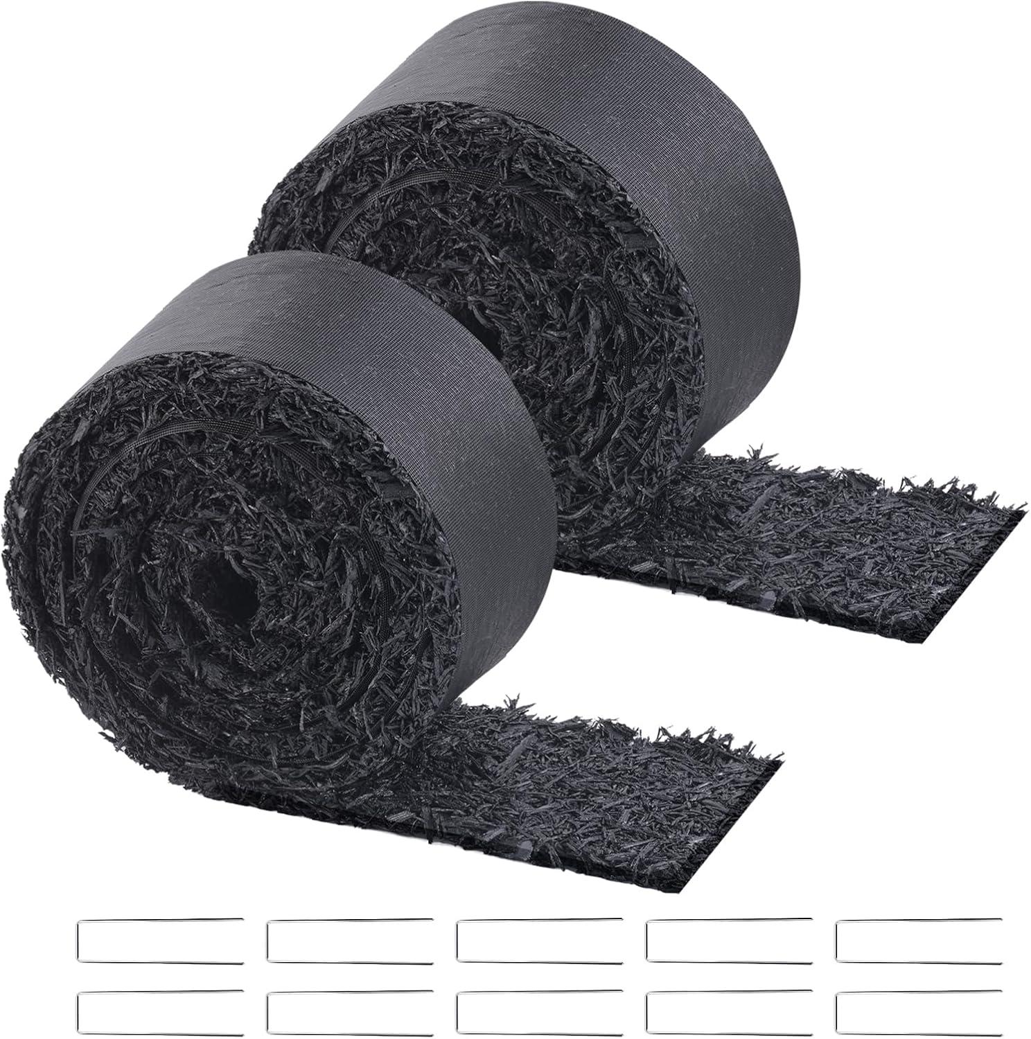 image:imageVEVOR 2Pack Recycled Rubber Mulch Mat 120 x 45 inPermanent Rubber Mulch for Landscaping Black Mulch Garden Edging Border for PlantsVegetables amp Flower Garden Barrier120 x 45 in