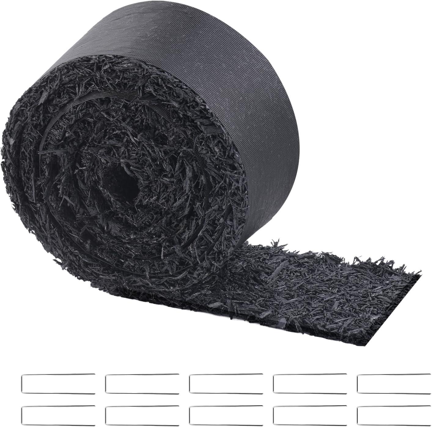 image:imageVEVOR 2Pack Recycled Rubber Mulch Mat 120 x 45 inPermanent Rubber Mulch for Landscaping Black Mulch Garden Edging Border for PlantsVegetables amp Flower Garden Barrier120 x 45 in