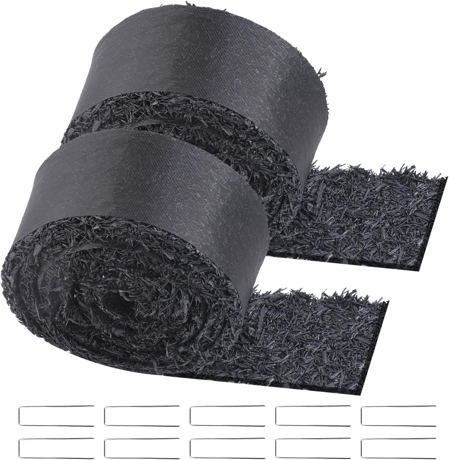 image:imageVEVOR 2Pack Recycled Rubber Mulch Mat 120 x 45 inPermanent Rubber Mulch for Landscaping Black Mulch Garden Edging Border for PlantsVegetables amp Flower Garden Barrier120 x 45 in