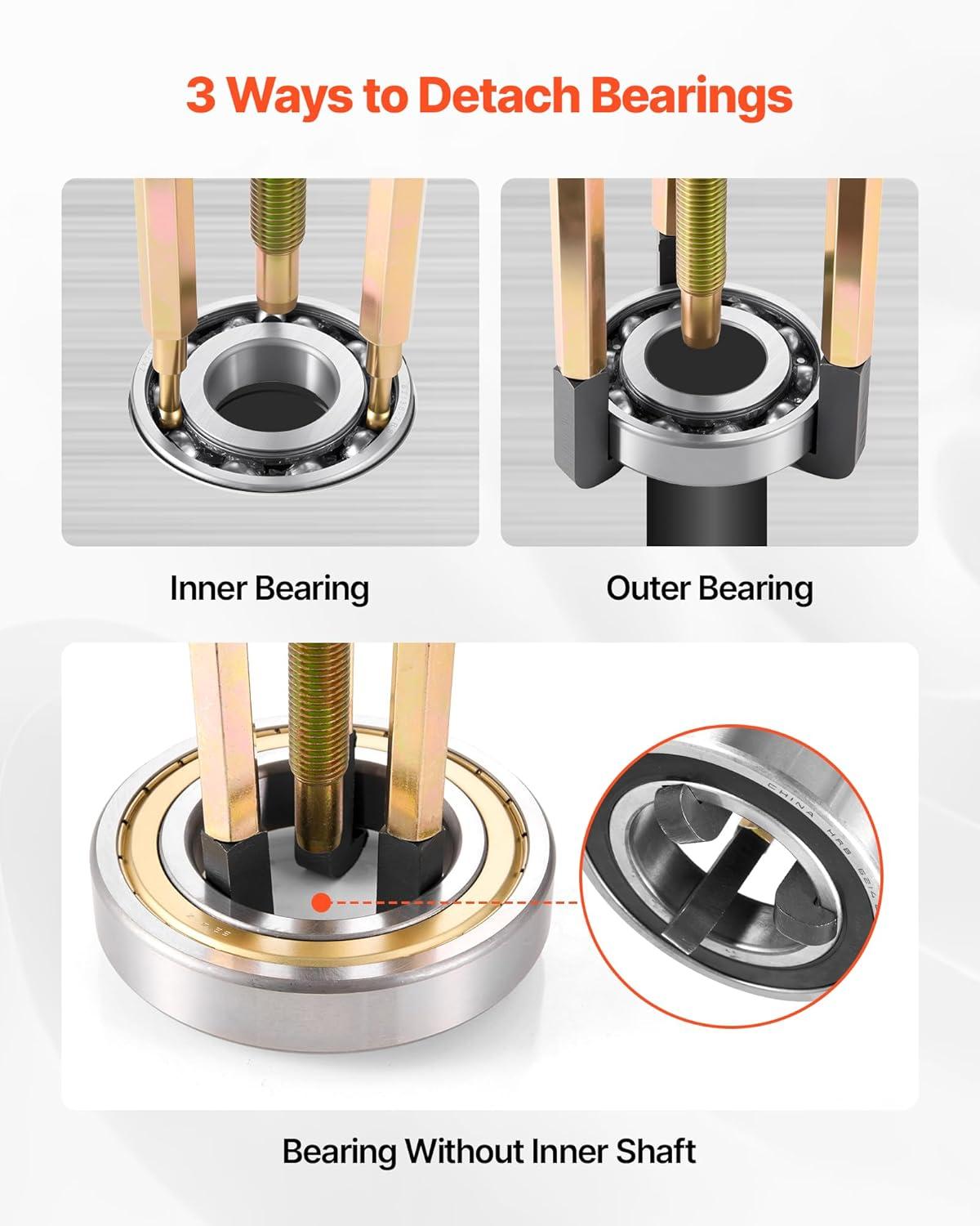 image:imageVEVOR 36in1 Bearing Puller Set 36 PCS 3Jaw Hook Puller for Internal External Bearings and Bearing Without Inner Shaft Multifunctional Bearing Removal Tool with Heavy Duty Portable Storage Case