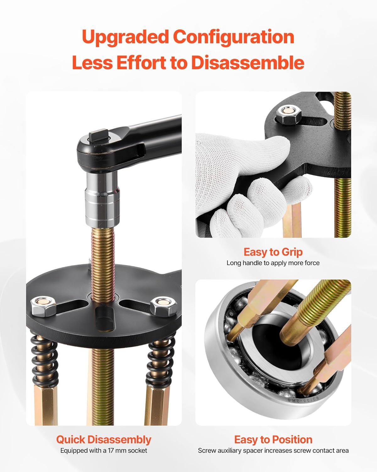 image:imageVEVOR 36in1 Bearing Puller Set 36 PCS 3Jaw Hook Puller for Internal External Bearings and Bearing Without Inner Shaft Multifunctional Bearing Removal Tool with Heavy Duty Portable Storage Case