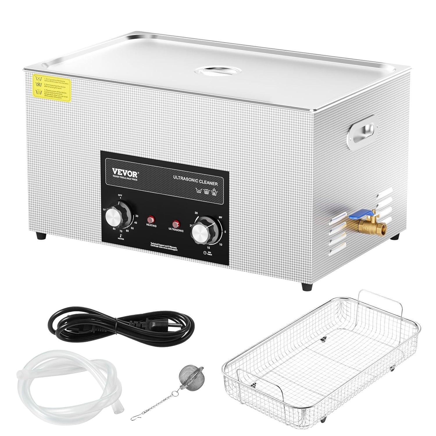 image:imageVEVOR 3L Sonic Cleaner with Heater Timer amp Basket Professional Digital Sonic Cavitation Machine 120W Cleaning Machine for Watch Instruments Glasses Coin Metal Parts Tool22L