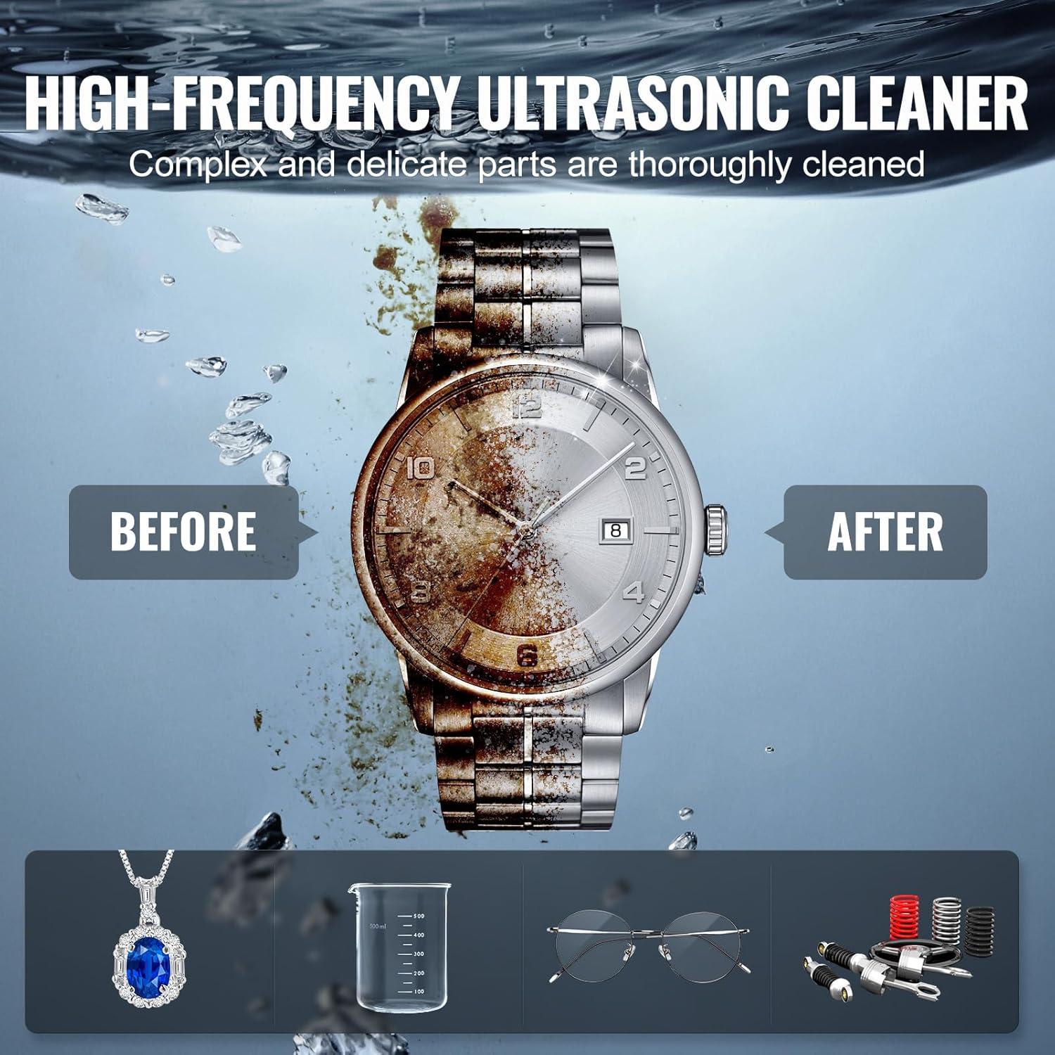 image:imageVEVOR 3L Sonic Cleaner with Heater Timer amp Basket Professional Digital Sonic Cavitation Machine 120W Cleaning Machine for Watch Instruments Glasses Coin Metal Parts Tool22L