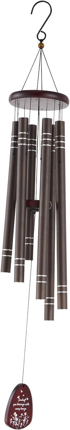 image:imageVEVOR 42 Deep Tone Wind Chimes Large 6Tube Memorial Wind Chimes HandTuned Aluminum Tubes Dark Brown Outdoor Decor for Patio Porch Garden for Anniversaries amp SympathyDark Brown
