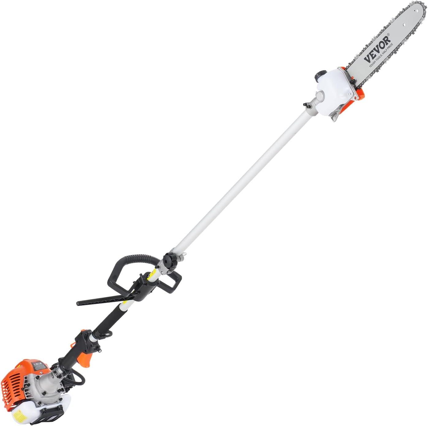 image:imageVEVOR 5in1 26cc 2 Cycle Gas Powered Dual Sided Hedge Trimmer Weed Eater String Trimmer Edger Pole Saw Chainsaw Pruner with EPA CE and EMC Certification52cc 6in1 Gas Hedge Trimmer