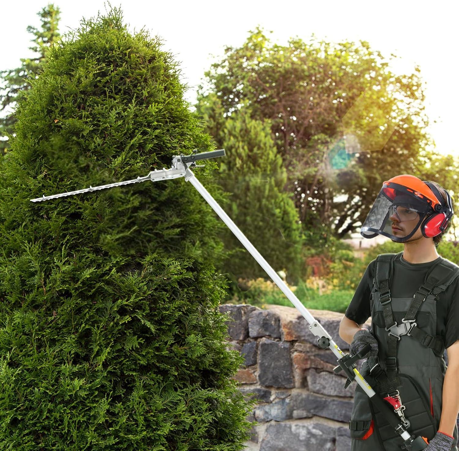 image:imageVEVOR 5in1 26cc 2 Cycle Gas Powered Dual Sided Hedge Trimmer Weed Eater String Trimmer Edger Pole Saw Chainsaw Pruner with EPA CE and EMC Certification26CC 2 Cycle Gas Powered Pole Hedge Trimmer