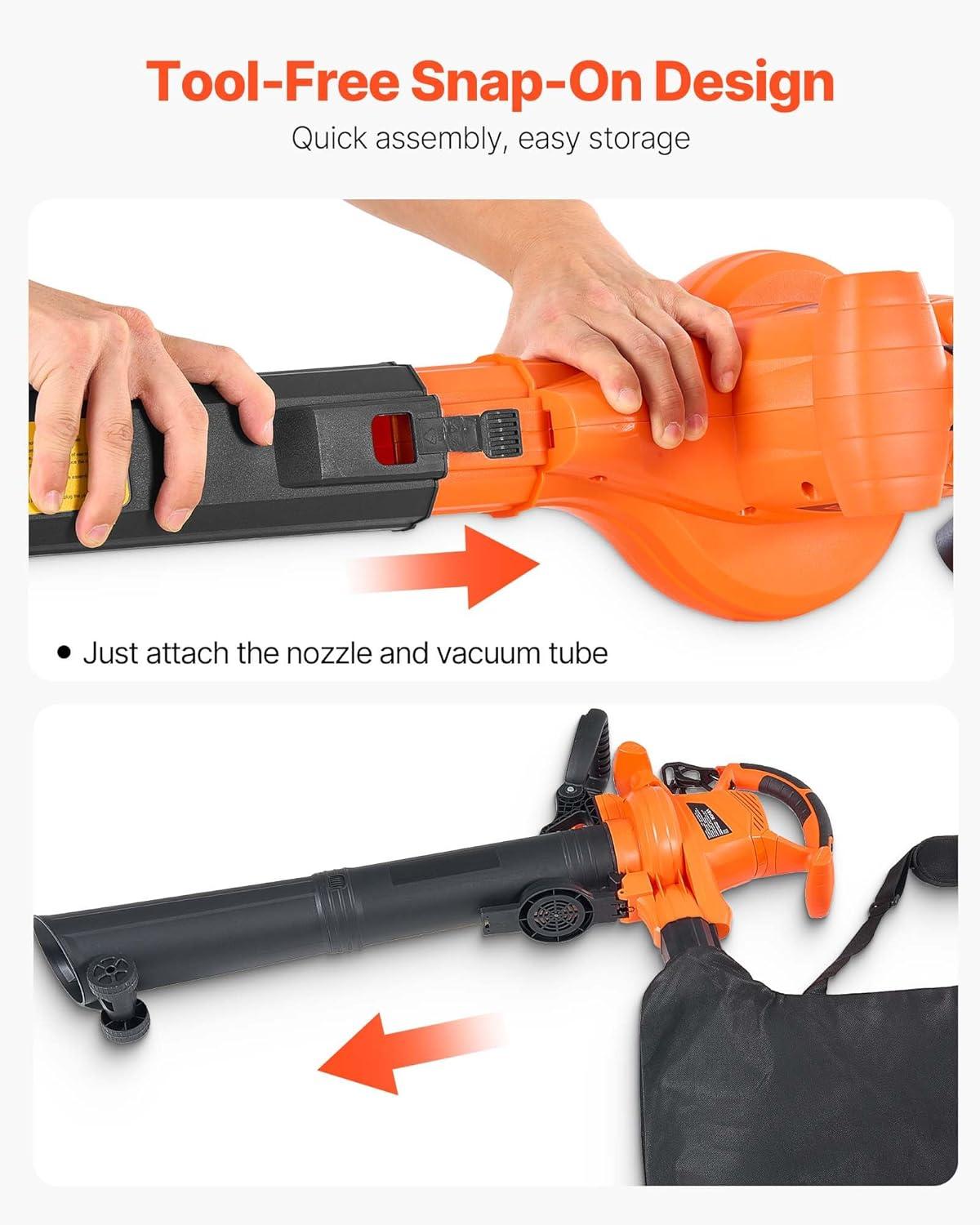image:imageVEVOR 63CC Backpack Leaf Blower Gas Powered 189L Tank Delivers 1110CFM amp 220MPH Perfect for Garden Maintenance Clearing Leaves amp Snow3 in 1 12Amp Corded Leaf Blower