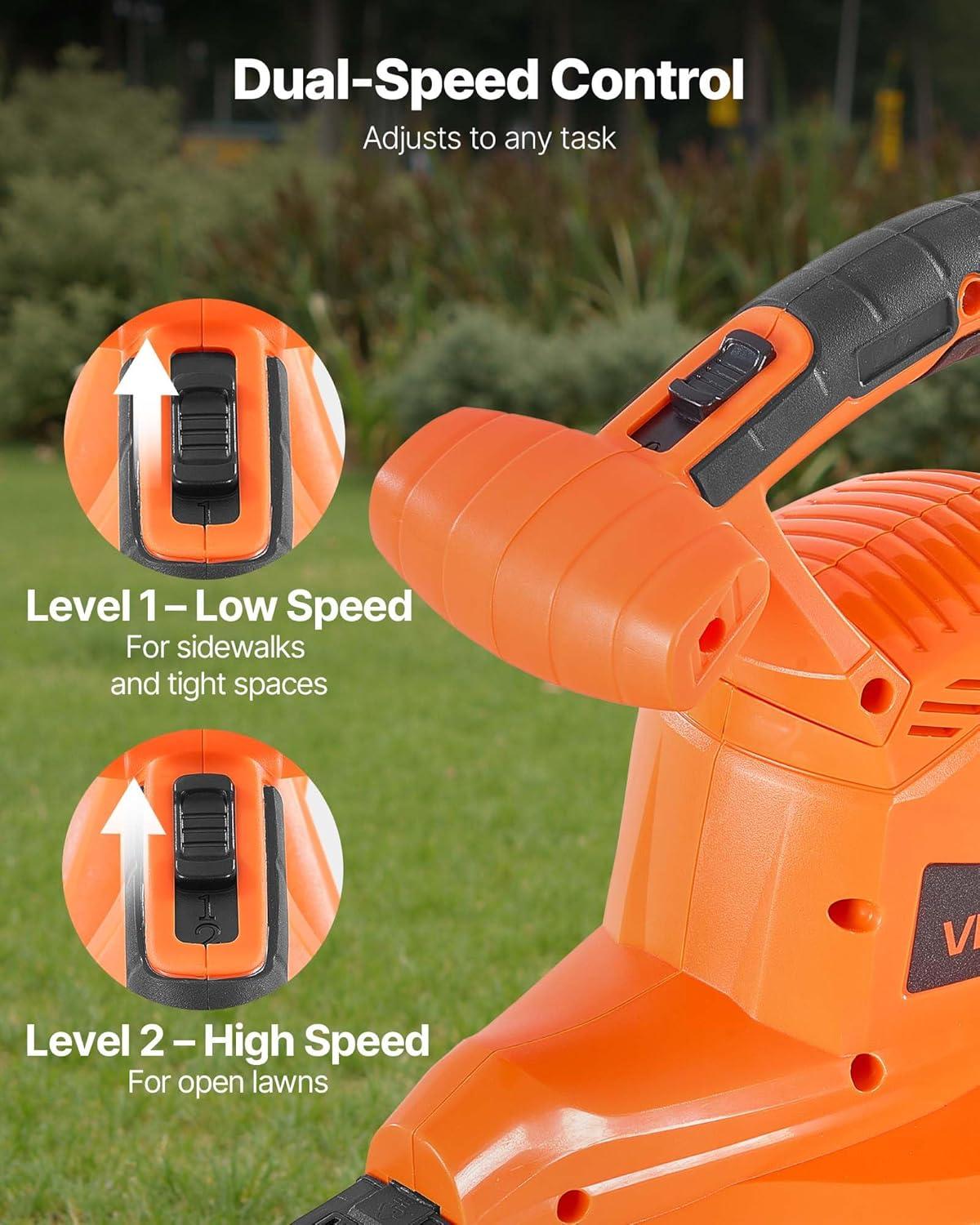 image:imageVEVOR 63CC Backpack Leaf Blower Gas Powered 189L Tank Delivers 1110CFM amp 220MPH Perfect for Garden Maintenance Clearing Leaves amp Snow3 in 1 12Amp Corded Leaf Blower